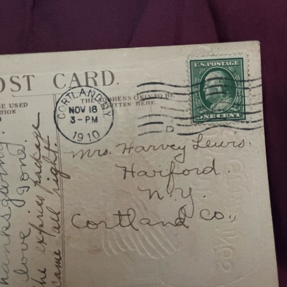 1910 Antique Thanksgiving Postcard ( embossed) - Picture 6 of 6